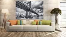 Free Shipping Hot Customize Wall Stickers Black White Bridge Wall Mural Decals Creative Design for Home Deco Photo Wallpaper 2024 - buy cheap