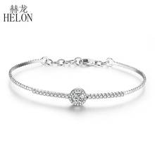 HELON-pulsera de moissanita de oro blanco de 18k para mujer, brazalete de compromiso de moissanita cultivada en laboratorio, joyería fina a la moda, VVS/DEF 2024 - compra barato