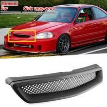 Matte Balck Front Engine Hood Mesh Grille Bumper Racing Grille for Honda Civic EK CX DX EX HX LX Type R 1999-2000 2024 - buy cheap