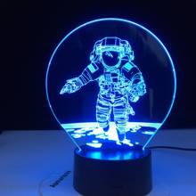 3D Astronaut Night Lamp 7 Colors Change LED Illusion Visual Night Light Kids Bedroom Decoration Sleeping Lamp Dropshipping 2024 - buy cheap