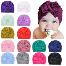 New Fashion Baby Hat For Girl Boy Cotton Baby Beanie Cap With Bow Elastic Kids Hats Infant Toddler Accessories Baby Boy Hat 2024 - buy cheap