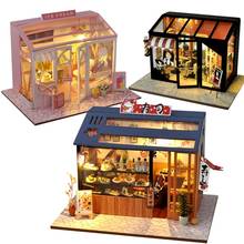 CUTEBEE DIY Doll House Wooden Doll Houses Miniature dollhouse Furniture Kit Toys for children Christmas Gift TD28 2024 - buy cheap