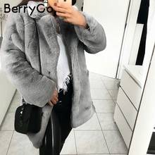 BerryGo Warm faux fur coat winter woman coat Elegant winter women soft fur coat 2018 Soft warm streetwear women fur coat 2024 - buy cheap