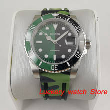 40mm bliger Luxury watch green and black dial Luminous saphire glass;Rubber Strap Automatic men's Mechanical Watches-BA201 2024 - buy cheap