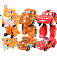3 шт. Pixar Автомобили 2 3 Робокар Робот детские игрушки Аниме-трансформеры Фигурки игрушки для детей Playmobil Juguetes 2024 - купить недорого