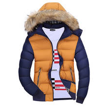 Jaqueta masculina de inverno, casaco grosso com gola de pele parka, jaqueta casual acolchoada para homens, roupa quente militar de qualidade c206 2024 - compre barato