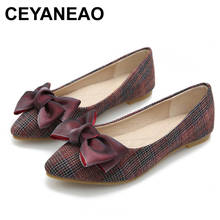 CEYANEAO2020 Women Flats Pointed Toe Satin Bow Shoes Spring Breathable Loafers Ladies Slip On Shallow Comfort Single Shoes 2024 - buy cheap