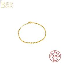 Boako pulseira feminina de prata esterlina 925, bracelete elegante para mulheres, presente de aniversário, dia dos namorados, moda luxuosa 2020 2024 - compre barato