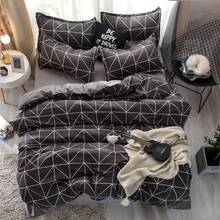 Ab-conjunto de cama com xadrez lateral, lençol, fronha, capa de edredom, king/queen 2024 - compre barato