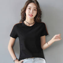 Camiseta de algodón para Mujer, remera holgada de estilo coreano, ropa de manga corta, Poleras para Mujer 2021 2024 - compra barato