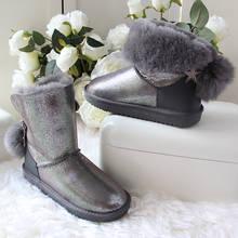 Botas de nieve clásicas para mujer, zapatos de lana de oveja auténtica, de alta calidad, invierno, 2021 2024 - compra barato