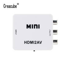Creacube compatible con HDMI a RCA AV/CVBS L/R Video Scaler adaptador HD caja convertidora de vídeo de 1080P HDMI2AV compatible con NTSC y PAL 2024 - compra barato