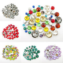 Colorful glass crystal round shape 7 sizes mix 50pcs silver claw flatback sew on rhinestone clothes shoes bags diy colorful trim 2024 - buy cheap