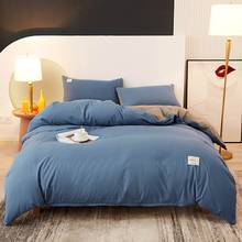 Svetanya-ropa de cama de tela de poliéster liso, juego de edredón, fundas de almohada, gris, azul, japonés 2024 - compra barato