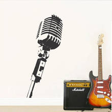 Decalque de parede de vinil para estúdio de música, instrumento vintage para decoração de casa com microfone removível z425 2024 - compre barato