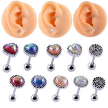 Pendientes redondos de Color sirena para el cartílago, Piercing para el labio, Labret, lóbulo, barra de 20g x 6mm, 1 ud./lote 2024 - compra barato