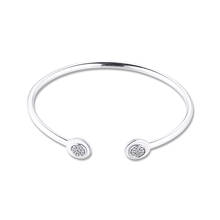 Signature Open Bangle with Clear Cubic Zirconia 100% 925 Sterling Silver Jewelry Free Shipping 2024 - buy cheap