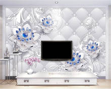 beibehang Custom wallpaper 3d mural stereo jewelry flowers European living room TV background wall paper 5D decorative painting 2024 - buy cheap