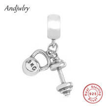 100% 925 Sliver Weigh Dumbbells Dangle Charm Fit Original Pandora Charms Bracelet Silver 925 DIY Jewelry Berloque 2024 - buy cheap