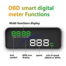 P9 3.6 inch OBD2 HUD car Head Up Display OBD Smart Digital Meter HD Projector car HUD speed car accesories Head-Up Display 2024 - buy cheap