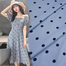 50*150cm Light Gray Blue Wave Dot 1.3cm Dot Printing Plain Satin Chiffon Fabric Dress Shirt Handmade DIY Fabric 2024 - buy cheap