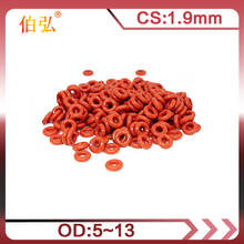 Junta tórica de silicona roja/VMQ, 1,9mm de espesor, OD5/6/7/8/9/10/11/12/13mm, 10 unids/lote 2024 - compra barato