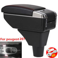 For peugeot 207 armrest box USB Charging heighten Double layer central Store content cup holder ashtray accessories 2024 - buy cheap