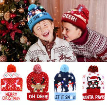 Новый светодиодный Рождественский головной убор, светильник ed Beanie, Рождественская шапка снеговика, вязаная шапка-светильник для детей и взрослых, рождественский подарок, Прямая поставка 2024 - купить недорого