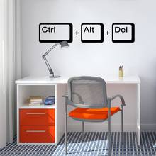 Ctrl alt del computador geek ciência decalque da parede da escola crianças quarto geek portátil ciência inspirador citação adesivo de parede vinil decoração 2024 - compre barato