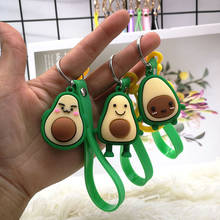 LLavero de aguacate de fruta de imitación para mujer, llaveros 3D de resina suave y sonriente, joyería para pareja, pequeño regalo de Navidad 2024 - compra barato