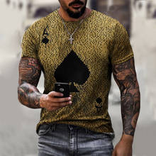 Camiseta lwenyujh para homens, camiseta com estampa de pôquer retrô e manga curta, casual, gola redonda, moda urbana, 2021 2024 - compre barato