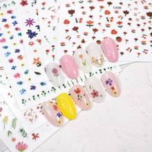 Летние наклейки для ногтей, Смешанные Цветочные наклейки на заднюю панель, водные переводные наклейки, слайдеры, цветочные листья 2024 - купить недорого