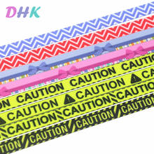 DHK 3/8 '', Envío Gratis, lazos de precaución, cinta de grosgrain estampada a rayas, accesorio, diadema, decoración DIY, 9mm S1306 2024 - compra barato