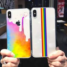 Funda de teléfono de moda arcoíris GAY LGBT art capa transparente suave para iphone 5 5s 5c se 6 6s 7 8 11 12 plus mini x xs xr pro max 2024 - compra barato