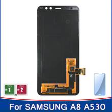 Супер Amoled дисплей для samsung Galaxy A8 2018 lcd A530 A530F A530DS A530N Регулируемая яркость lcd сенсорный экран дигитайзер 2024 - купить недорого