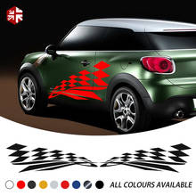 2X Checkered Flag Styling Car Door Side Stripes Body Vinyl Decal For MINI Cooper Paceman R61 JCW Accessories 2024 - buy cheap