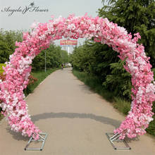 Decoración de fondo de boda, arco de flor de cerezo, soporte de flores artificiales, ventana, fiesta de cumpleaños, marco de estante de cerezo 2024 - compra barato