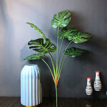 70cm 7 forquilha tropical monstera grande ramo de árvore artificial plantas falsas toque real tartaruga folha folhas de palmeira de plástico para decoração de casa 2024 - compre barato