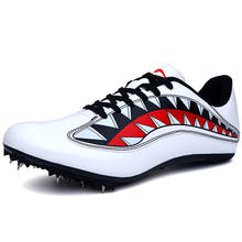 2020 Professional Track and Field Shoes for Men Women Sport Spikes Running Sneakers Nails Race Shoes Trainers Black White 2024 - buy cheap