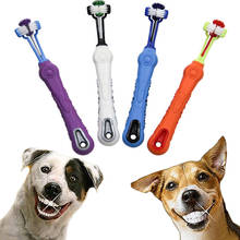 ПЭТ собачья зубная паста зубная щетка рот три зуба противоскользящая собака кошка Зуб Чистка уход за зубами и деснами инструмент для домашних животных 2024 - купить недорого