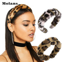 MOLANS Leopard Thicken Headband Bezel Head Hoop Headdress Women Fashion Winter Hair Bands Keep Warm Ladies Hair Accessories 2024 - buy cheap