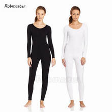 Spandex Round Neck Long Sleeve Footless Unitards For Women Nylon One Piece Black White Flesh Dance Unitard Bodysuits Zentai Suit 2024 - buy cheap