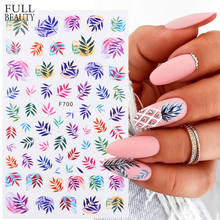 Наклейки для маникюра, с цветами, листьями, стикеры 3D на ногти Nail Art, 1 шт., CHF692-F701 2024 - купить недорого