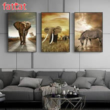 FATCAT Elephant zebra animals 5D Diy Diamond Painting Triptych full drill mosaic diamond Embroidery Sale Wall Decoration AE1395 2024 - buy cheap