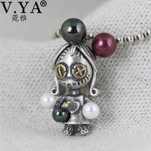 V.YA 925 Sterling Silver Cute Lovely Puppet Doll Pendant Chain Necklace for Women Girl Charm Fashion Pendant Female Jewelry Gift 2024 - buy cheap