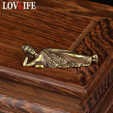 Mini chaveiro de cobre feng shui, chaveiro vintage de bronze puro com pingentes de feng shui, joias penduradas com chaveiro de metal para homens 2024 - compre barato