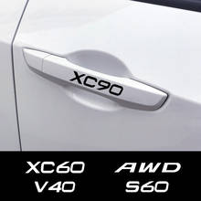 4PCS Sport Auto Trim Decals Car Door Handle Decor Stickers For Volvo S60 XC90 V40 V50 V60 S90 V90 XC60 XC40 AWD T6 Accessories 2024 - buy cheap