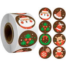 Etiquetas adhesivas de Feliz Navidad, pegatina para bolsa de regalos de Navidad, etiquetas decorativas, dulces, alce, árbol de Navidad, 500 Uds. 2024 - compra barato