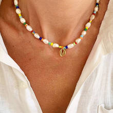 Gargantilla de perlas naturales para mujer, hecho a mano collar de cuentas de colores, accesorios de joyería de moda Bohemia, novedad de 2020 2024 - compra barato