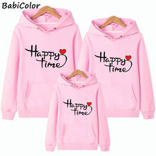 BabiColor Family Matching Outfits Father Mother Son Daughter Clothing Mom Daddy and Me Sweater Boy Girl  Happy time Hoodies 2024 - buy cheap